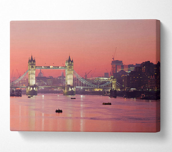  A Canvas Print of Pink Nights Through The Tower Bridge Canvas Art