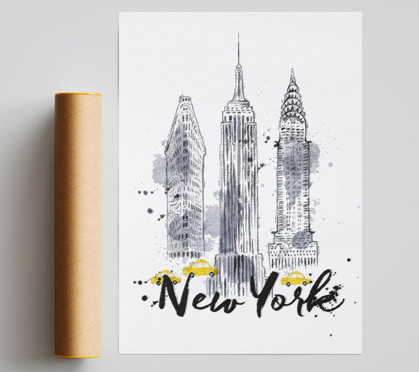 Outline Of Nyc Print