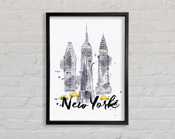 Outline Of NYC Framed Print