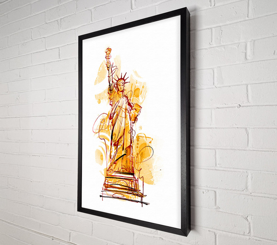  A Canvas Print of Golden Statue of Liberty Canvas Wall Art