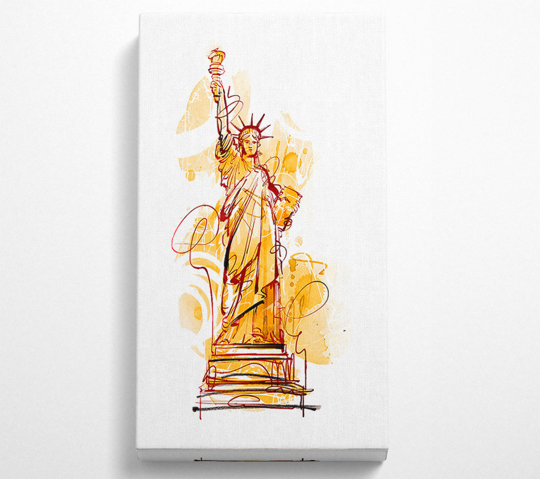  A Canvas Print of Golden Statue of Liberty Canvas Wall Art