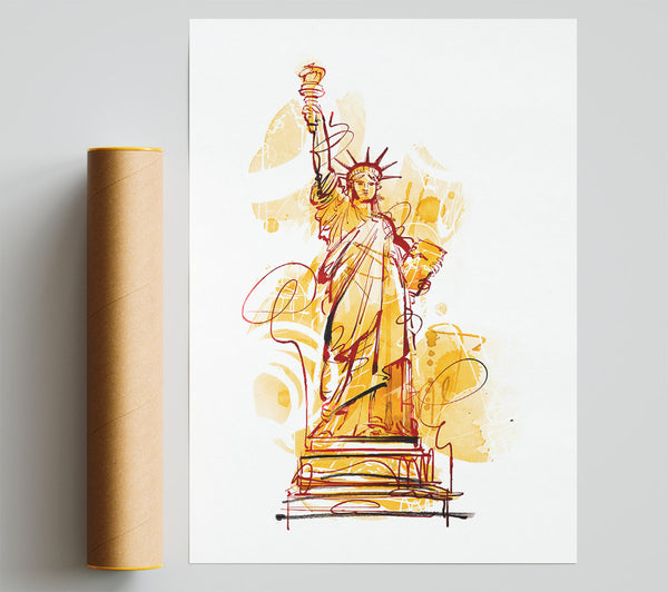 Golden Statue Of Liberty Poster