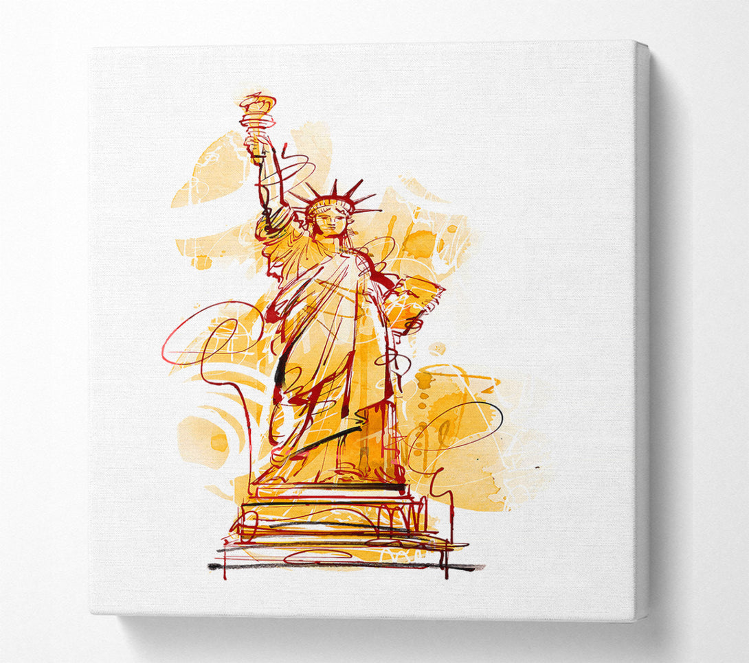  A Canvas Print of Golden Statue of Liberty Canvas Wall Art