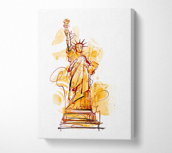  A Canvas Print of Golden Statue of Liberty Canvas Wall Art
