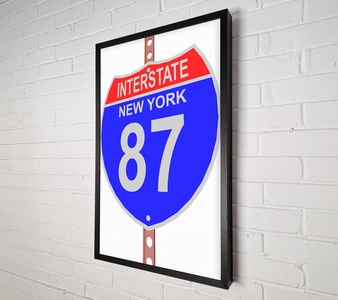  A Canvas Print of Interstate 87 Sign Canvas Art