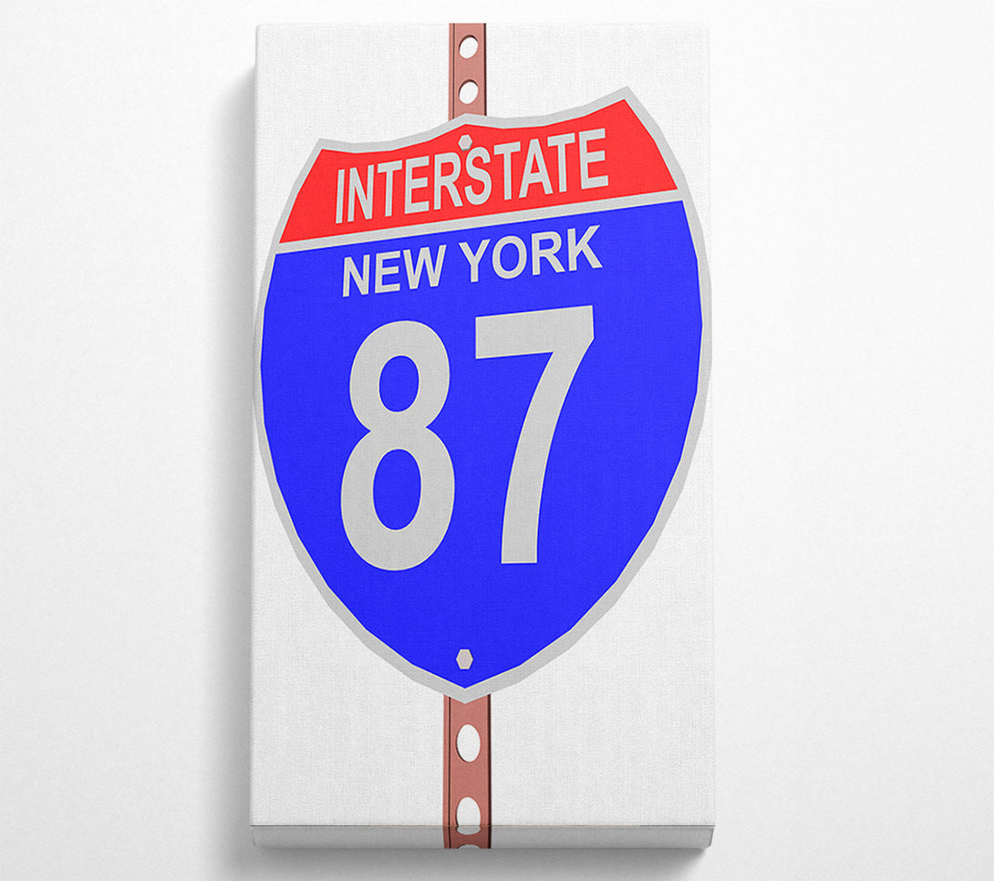  A Canvas Print of Interstate 87 Sign Canvas Art