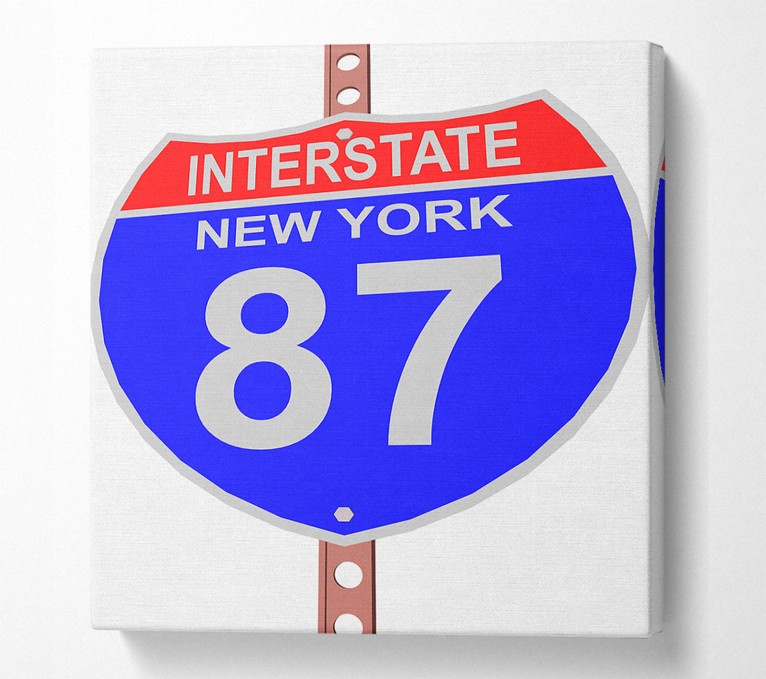  A Canvas Print of Interstate 87 Sign Canvas Art