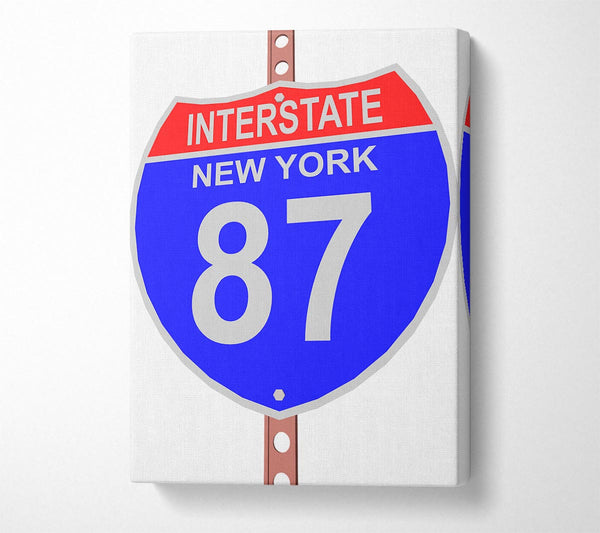  A Canvas Print of Interstate 87 Sign Canvas Art