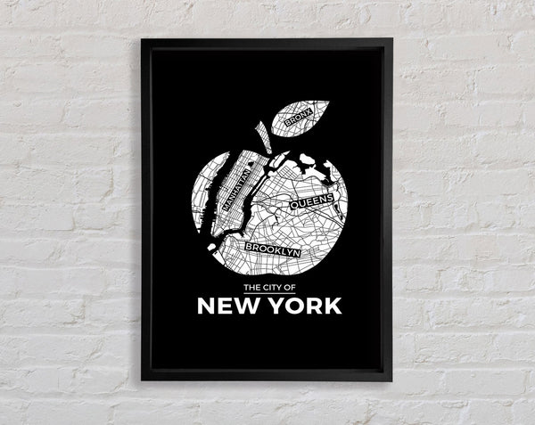 Retro map Of The City 10 Framed Print