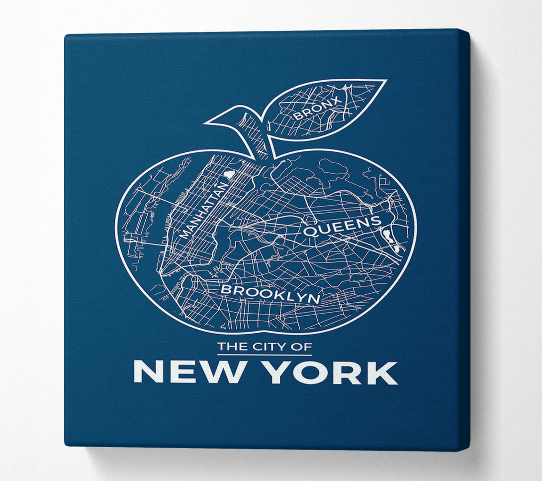  A Canvas Print of Retro map Of The City 8 Canvas Print
