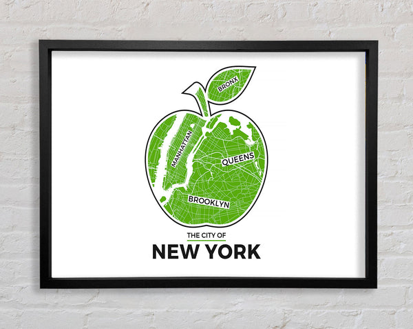 Retro map Of The City 11 Framed Print