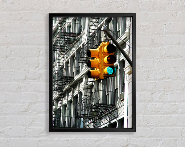 Yellow Traffic Lights Framed Print