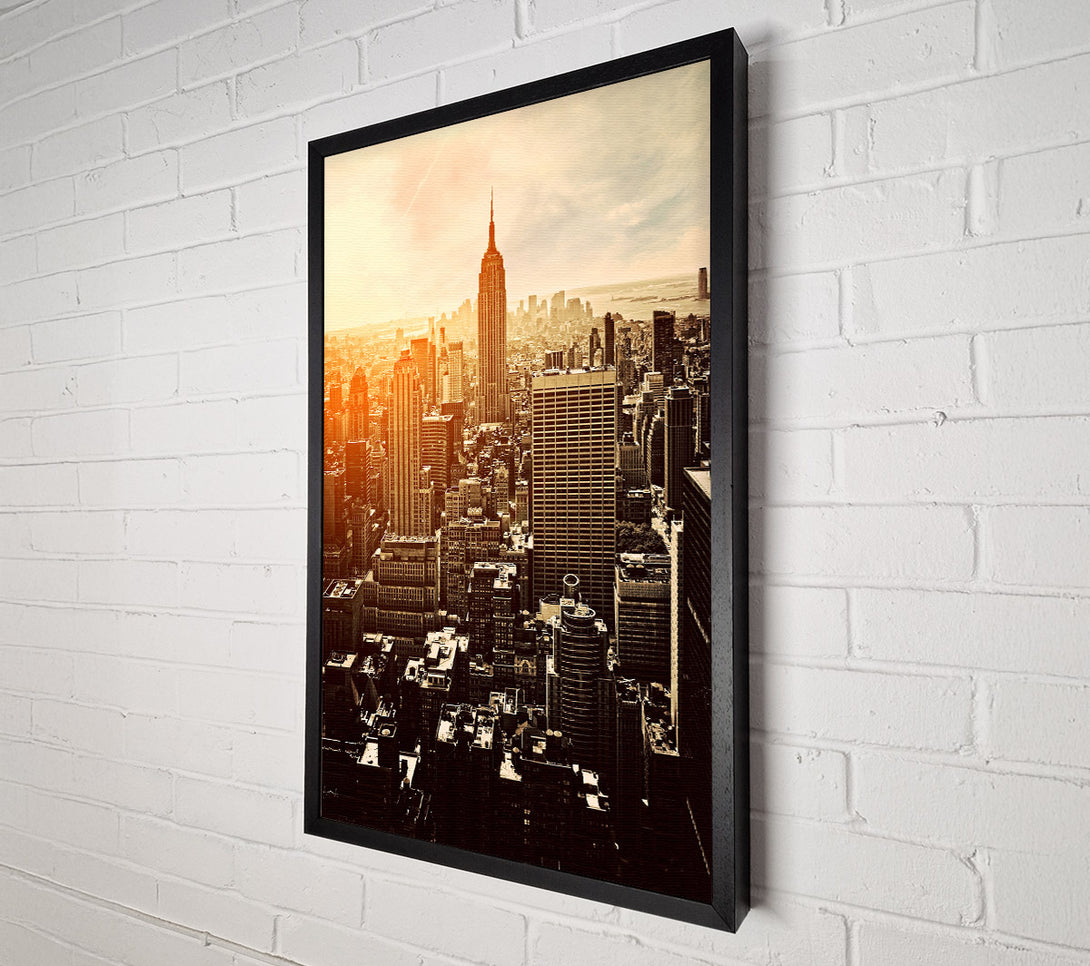  A Canvas Print of Empire State Building Sun Glow Canvas Print
