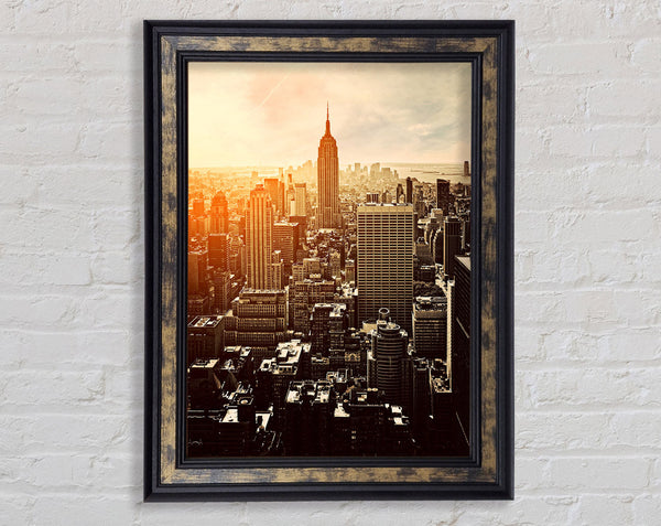 Empire State Building Sun Glow Framed Print