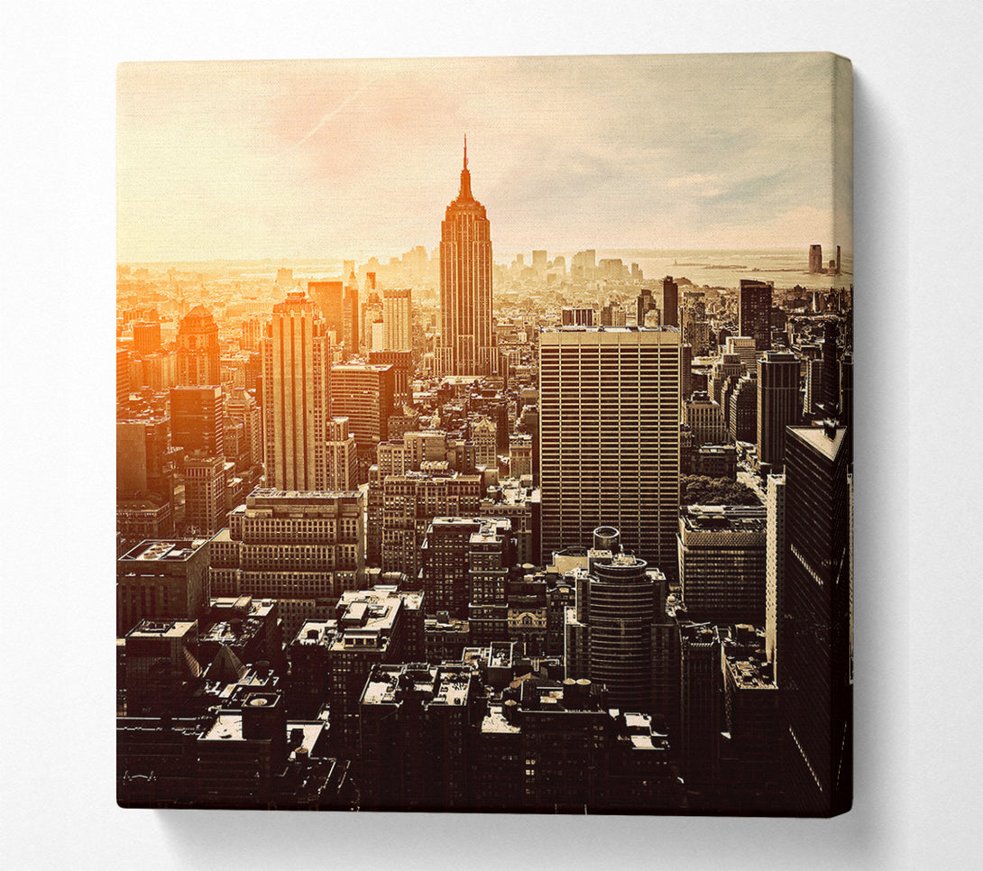  A Canvas Print of Empire State Building Sun Glow Canvas Print