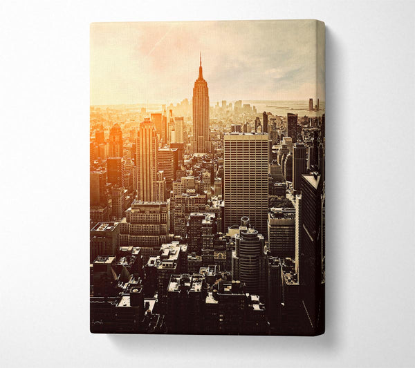  A Canvas Print of Empire State Building Sun Glow Canvas Print