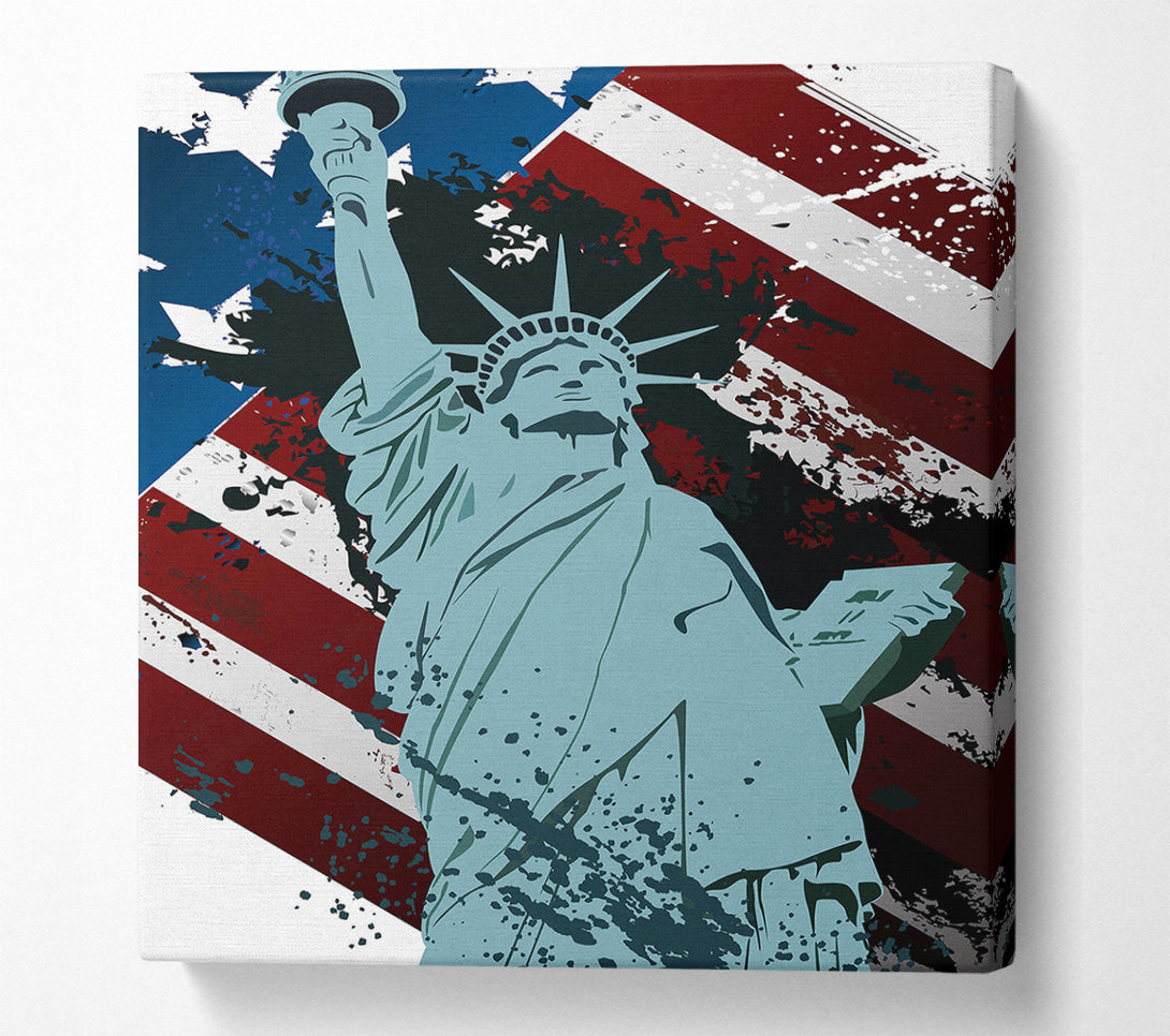  A Canvas Print of Retro Statue of Liberty Canvas Wall Art