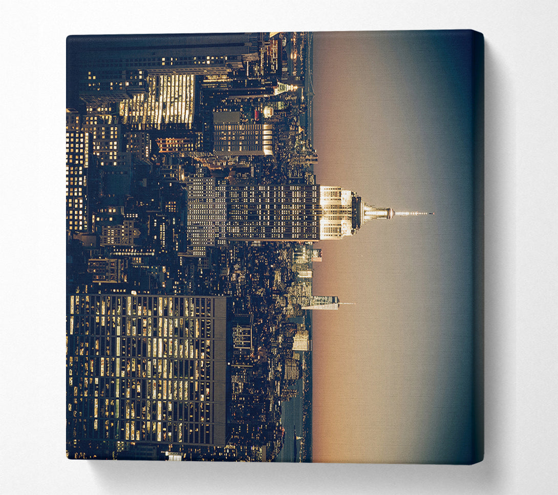  A Canvas Print of Empire State Building Light Up Canvas Art