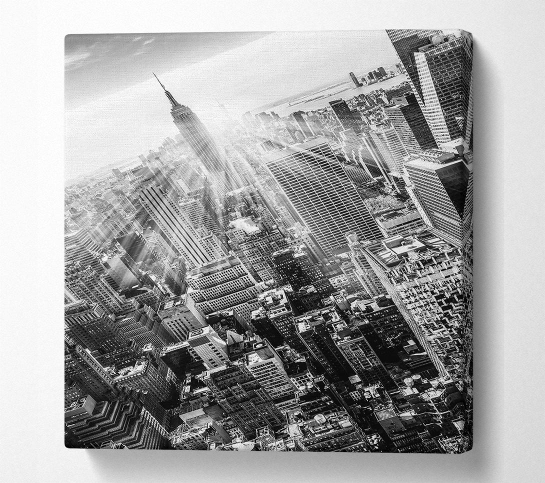  A Canvas Print of Sun Beams Through The Empire State Building Canvas Art