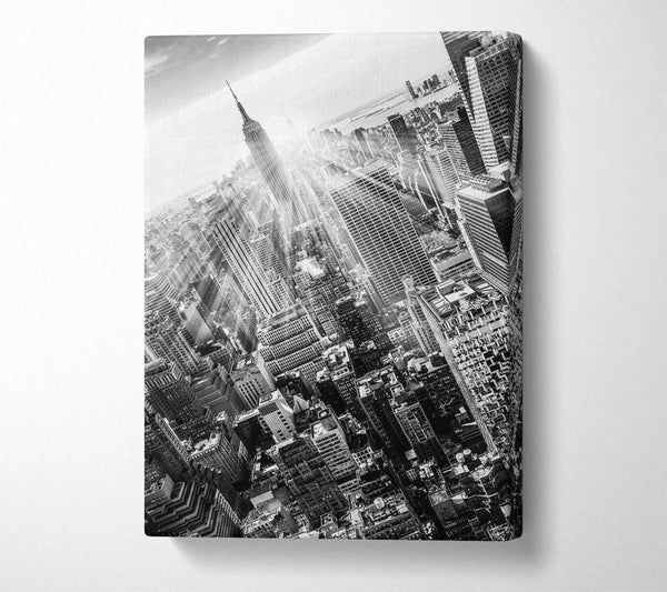  A Canvas Print of Sun Beams Through The Empire State Building Canvas Art