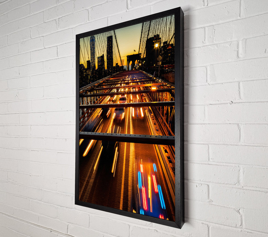  A Canvas Print of Speed Of Light On Brooklyn Bridge 1 Canvas Print