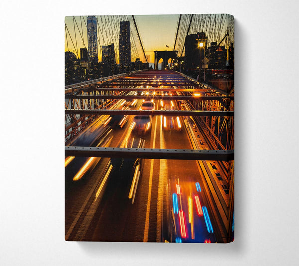  A Canvas Print of Speed Of Light On Brooklyn Bridge 1 Canvas Print
