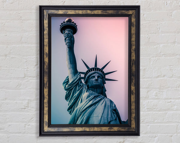 Skies Over The Statue of Liberty Framed Print