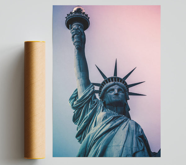Skies Over The Statue Of Liberty Poster