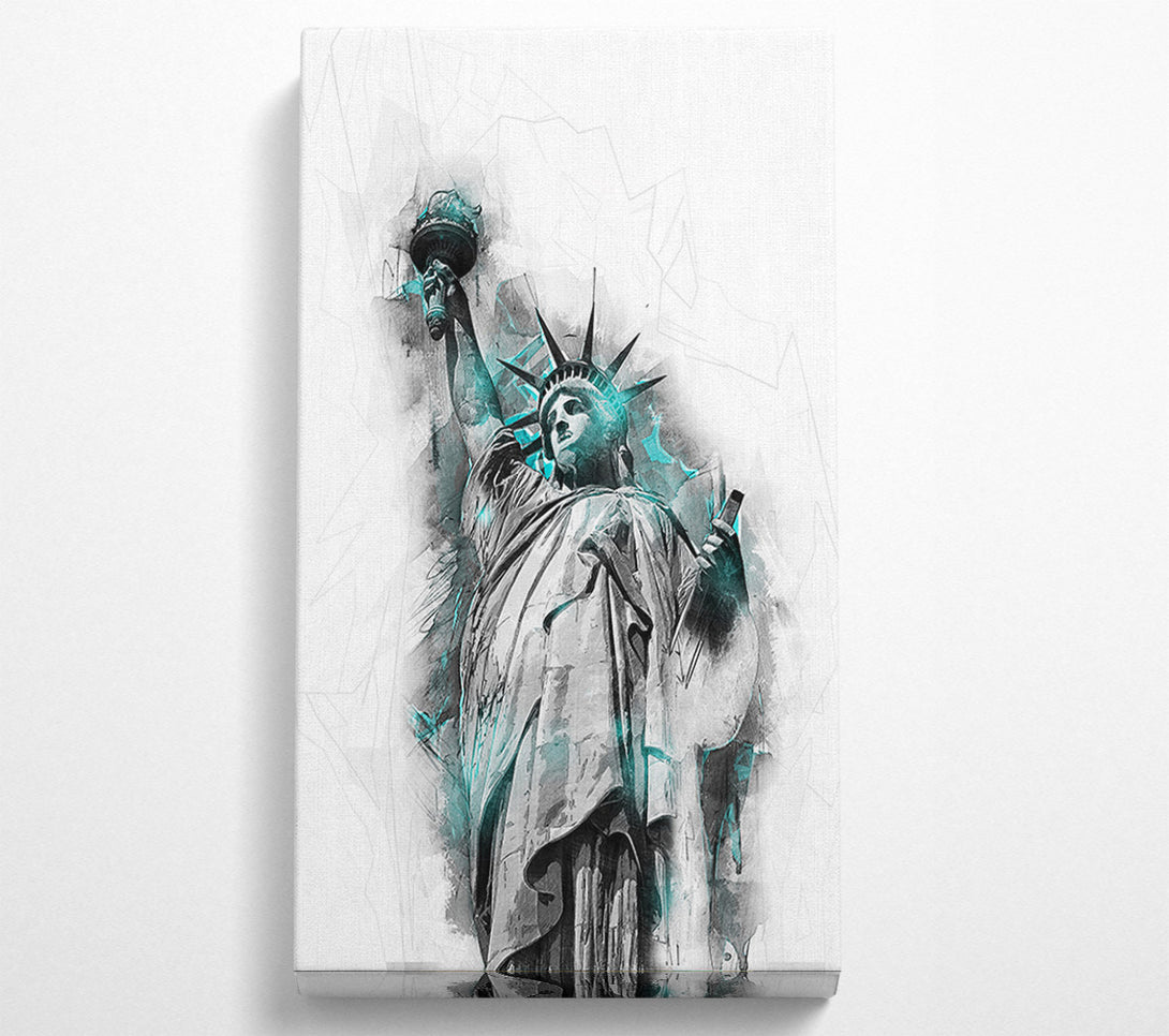  A Canvas Print of Statue of Liberty Blues Canvas Wall Art