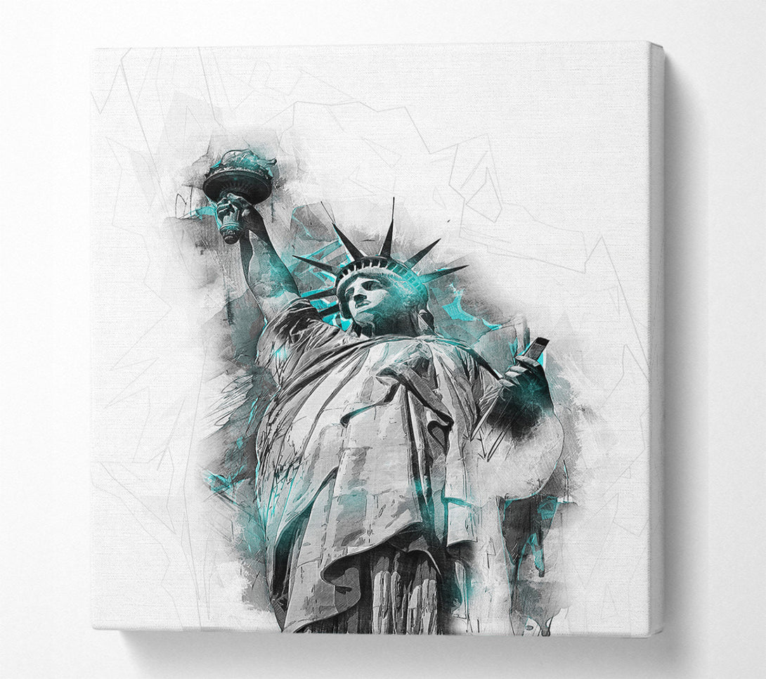  A Canvas Print of Statue of Liberty Blues Canvas Wall Art