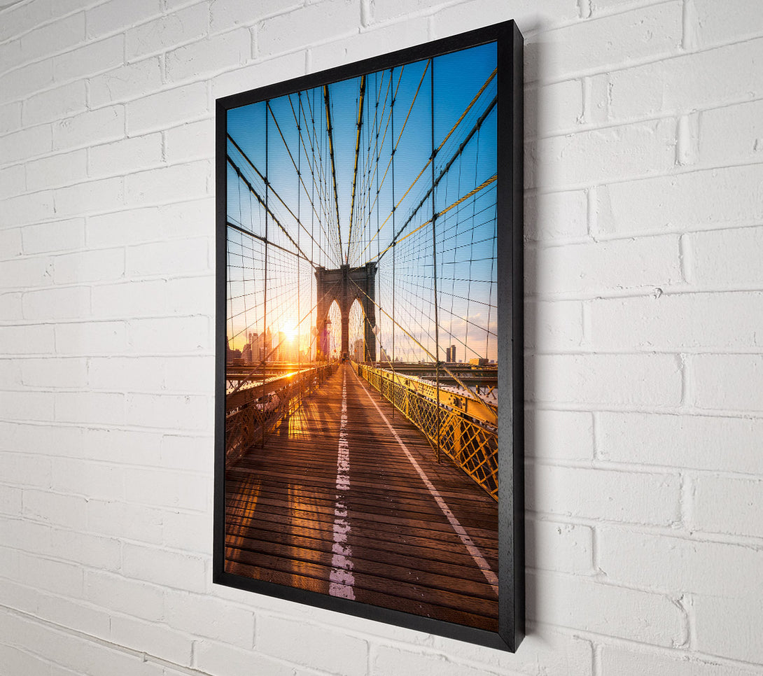  A Canvas Print of Brooklyn Bridge Sun Canvas Print