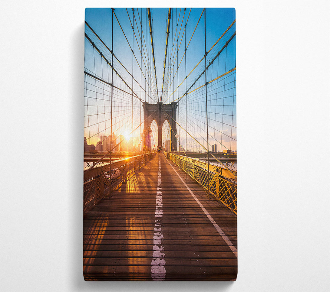  A Canvas Print of Brooklyn Bridge Sun Canvas Print
