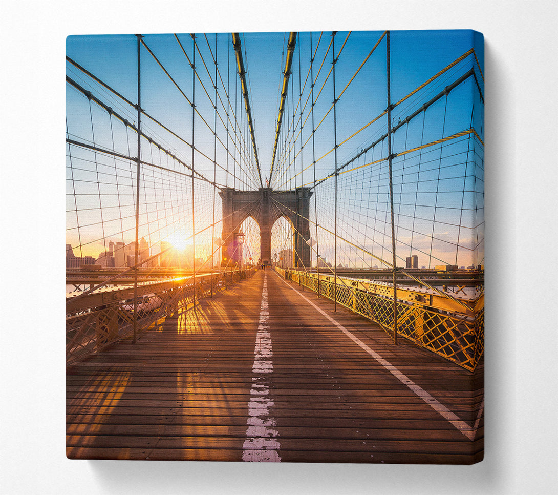  A Canvas Print of Brooklyn Bridge Sun Canvas Print