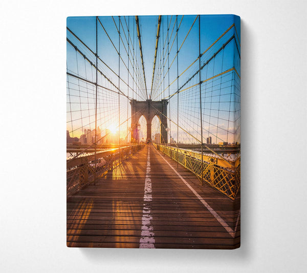  A Canvas Print of Brooklyn Bridge Sun Canvas Print