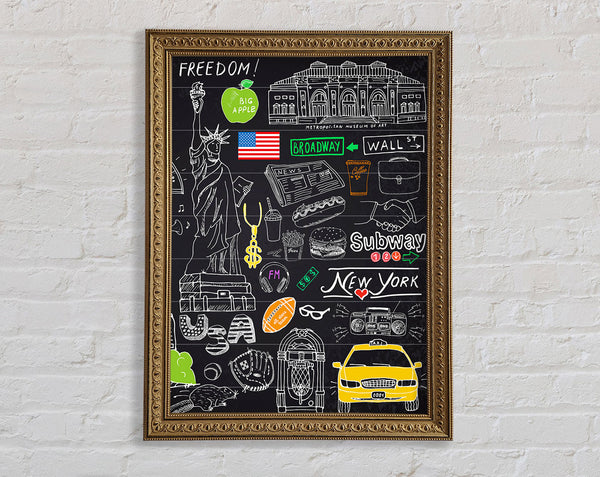 Greatest Things Of NYC Framed Print