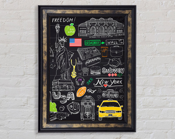 Greatest Things Of NYC Framed Print