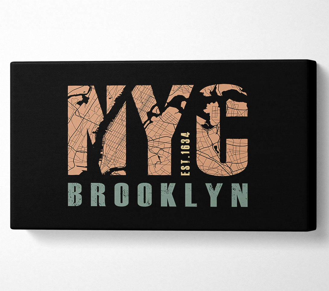  A Canvas Print of Retro map Of The City 5 Canvas Print