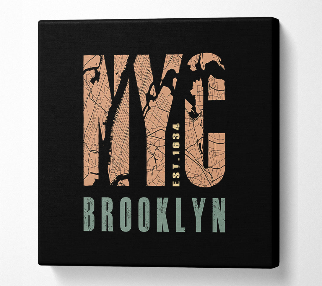  A Canvas Print of Retro map Of The City 5 Canvas Print