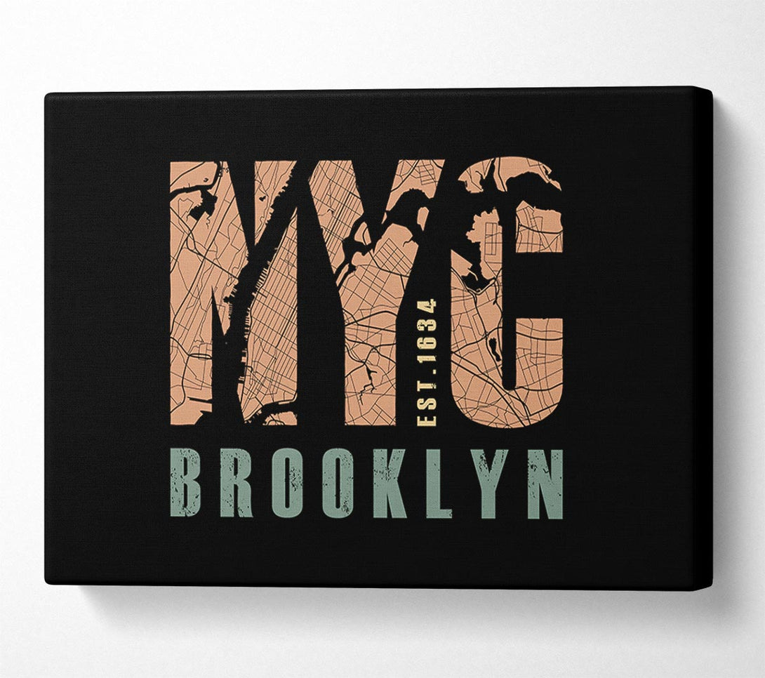  A Canvas Print of Retro map Of The City 5 Canvas Print