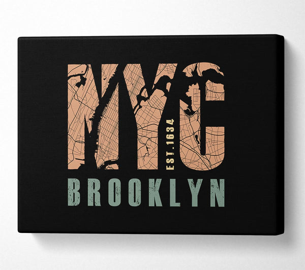  A Canvas Print of Retro map Of The City 5 Canvas Print