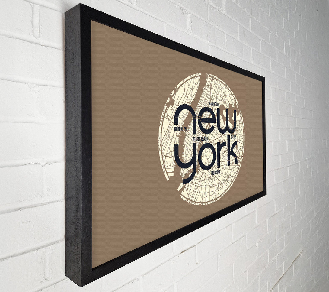  A Canvas Print of Retro map Of The City 6 Canvas Print