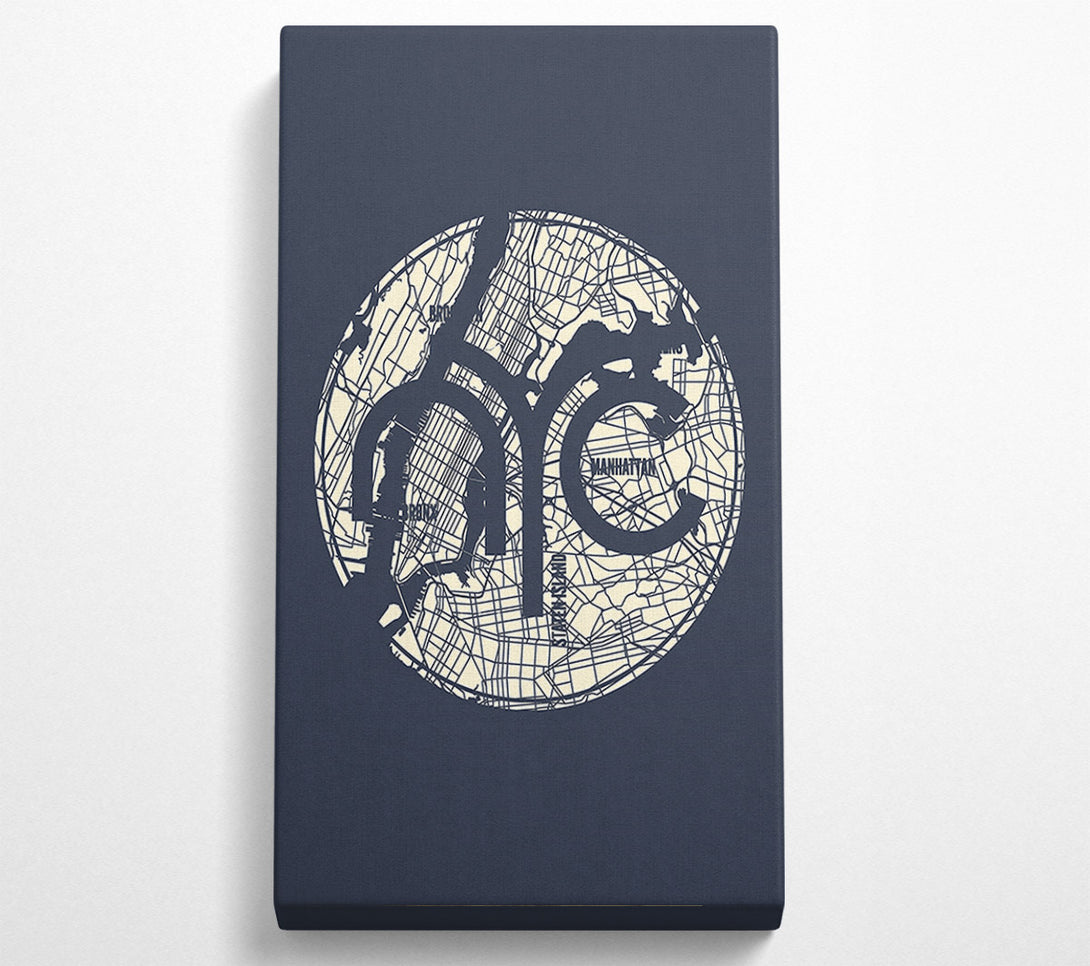  A Canvas Print of Retro map Of The City 2 Canvas Wall Art