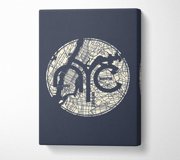  A Canvas Print of Retro map Of The City 2 Canvas Wall Art