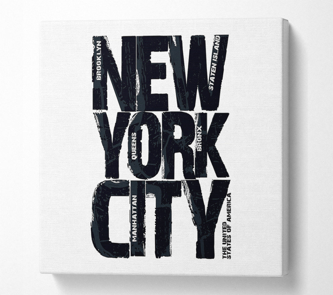  A Canvas Print of NYC Districts Canvas Print