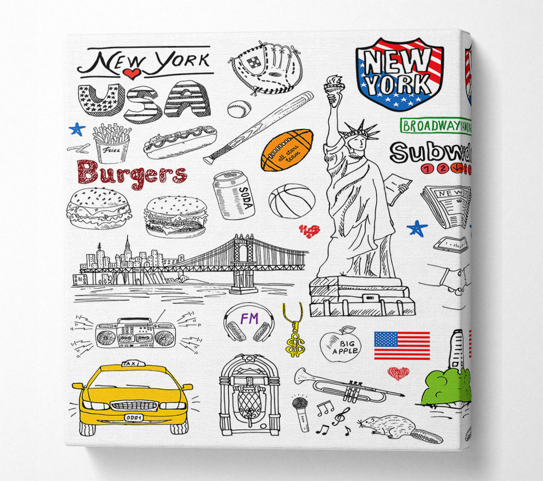  A Canvas Print of Sightseeing In NYC Canvas Wall Art