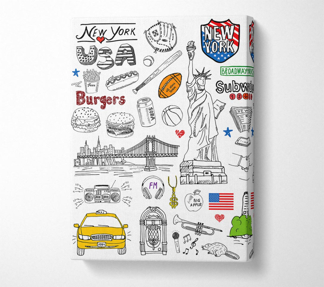  A Canvas Print of Sightseeing In NYC Canvas Wall Art