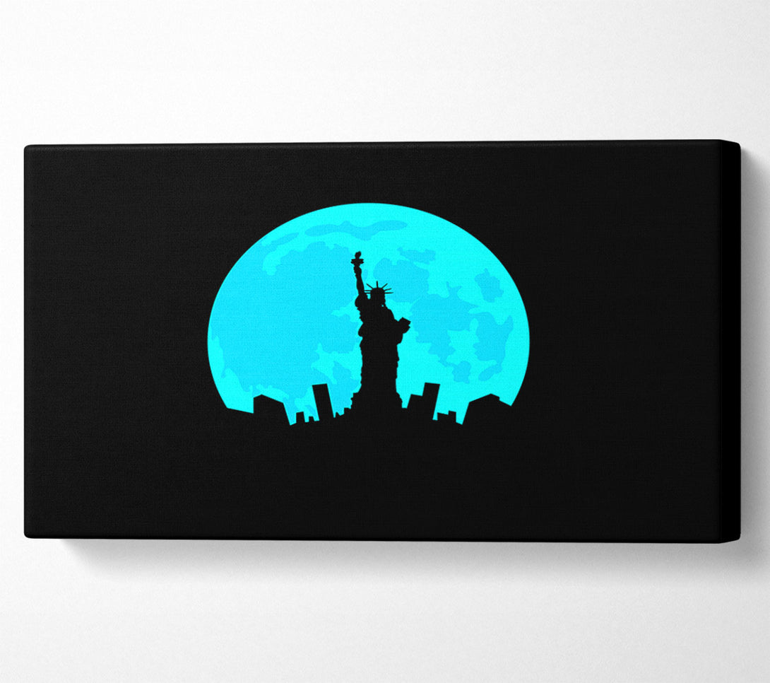  A Canvas Print of Statue of Liberty In The Blue Moon Canvas Print