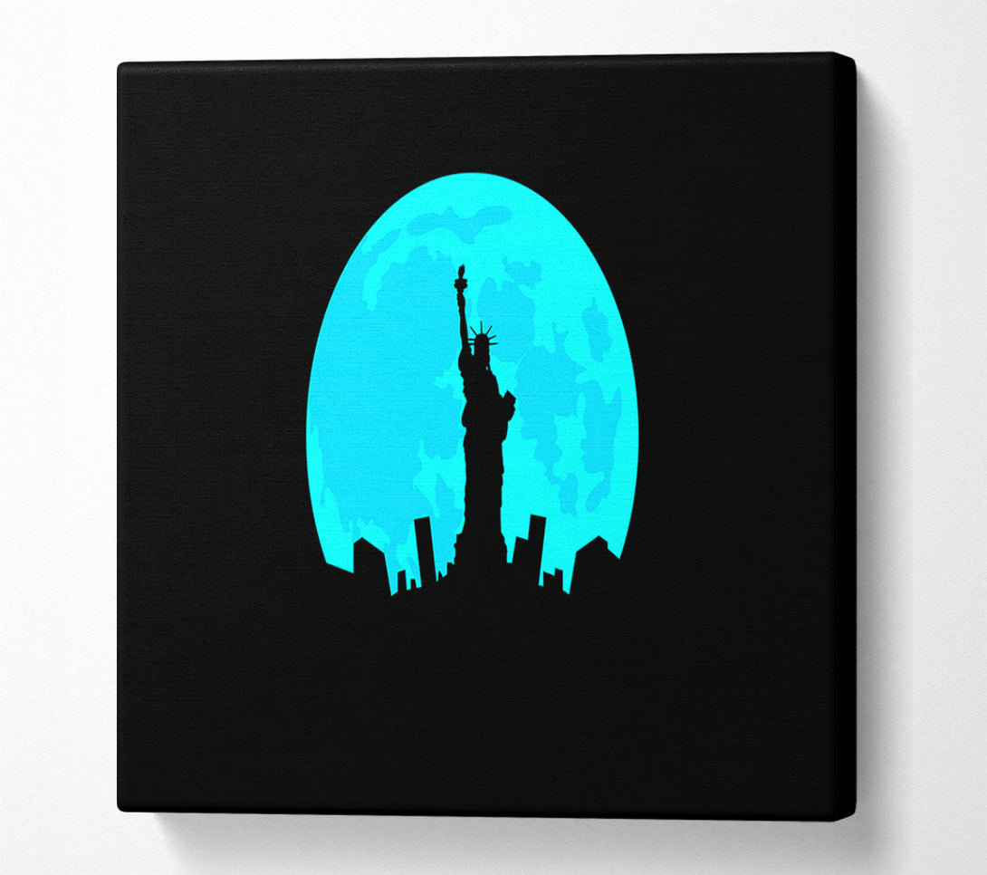  A Canvas Print of Statue of Liberty In The Blue Moon Canvas Print