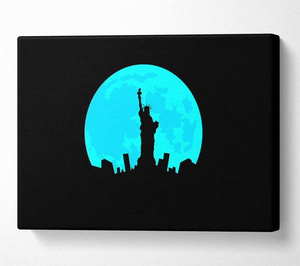 A Canvas Print of Statue of Liberty In The Blue Moon Canvas Print