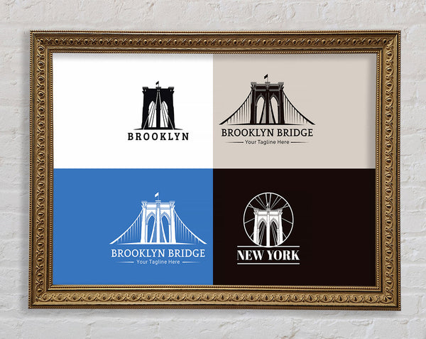 Brooklyn Bridge Design Framed Print